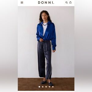 Donni Silk Stripe Cropped Pant NWT